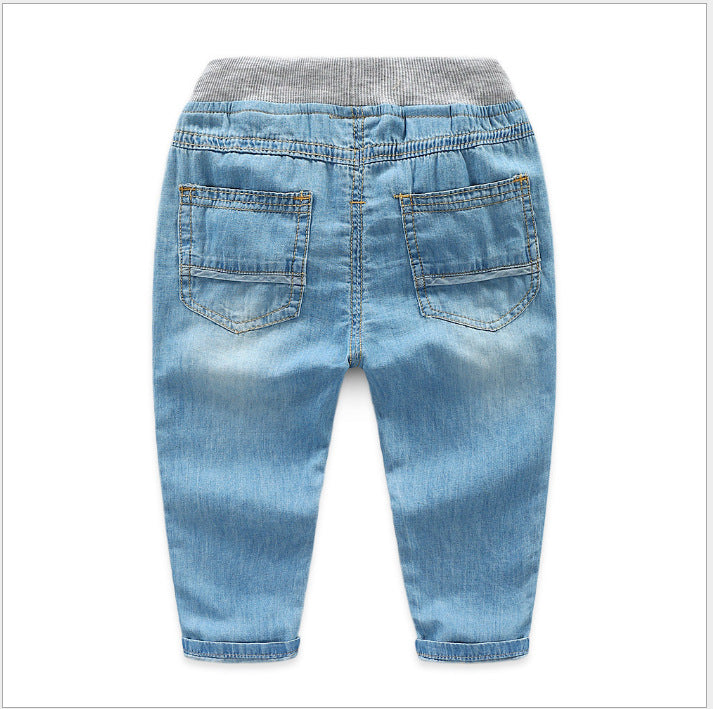 Boys' Soft Thin Jeans Tencel Trousers Kids Mosquito Pants