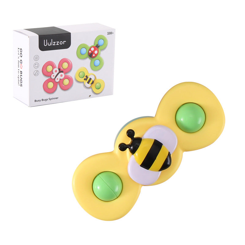 Kids Gyro Insect Sucker Spinner Rattle Bathroom Bath Toys Table Dinner Appease Toys for Baby Toddlers