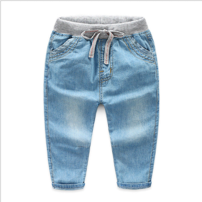 Boys' Soft Thin Jeans Tencel Trousers Kids Mosquito Pants