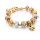 Gold-plated heart beaded bracelet