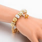 Gold-plated heart beaded bracelet