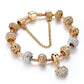 Gold-plated heart beaded bracelet