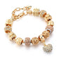 Gold-plated heart beaded bracelet